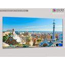 Canvas print View from park Güell, Barcelona panoramic, panoramic, side