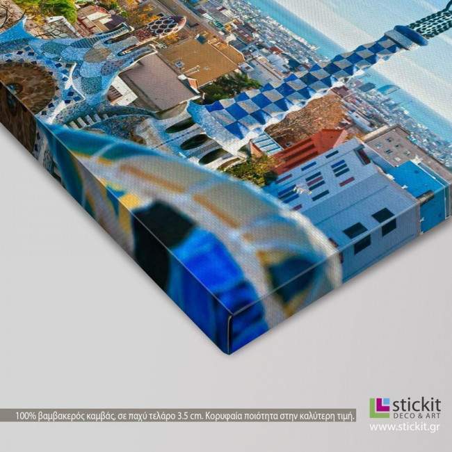 Canvas print View from park Güell, Barcelona panoramic, panoramic, detail