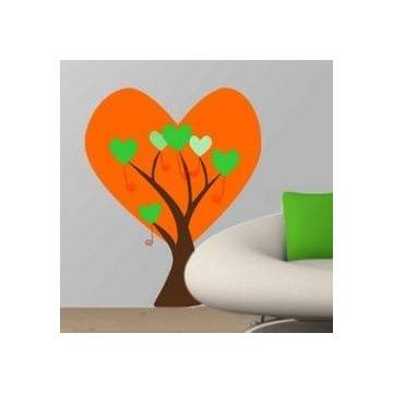 Αυτοκόλλητα τοίχου Δέντρο απο μεγάλες καρδιές