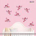 Kids wall stickers Cute birds in many colors