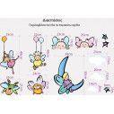 Kids wall stickers Cute fairies with balloons