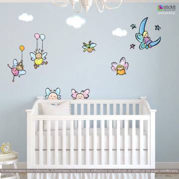 Kids wall stickers Cute fairies with balloons 2