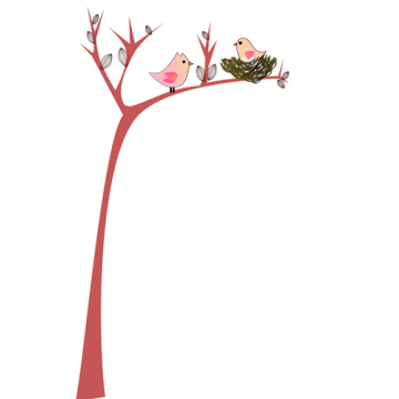 Wall stickers bird nest, Cute tree 2