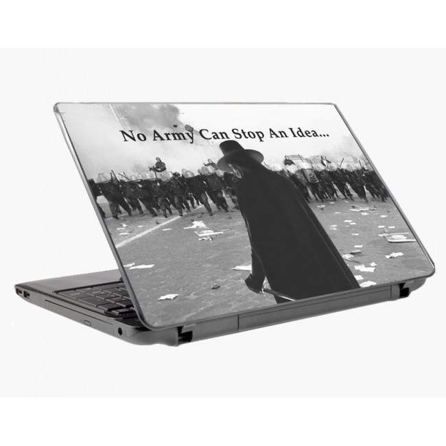 No army can stop an idea αυτοκόλλητο laptop