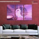 Canvas print Yin & Yang mauve,  3 panels