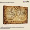 Canvas print Vintage world map 1733, side
