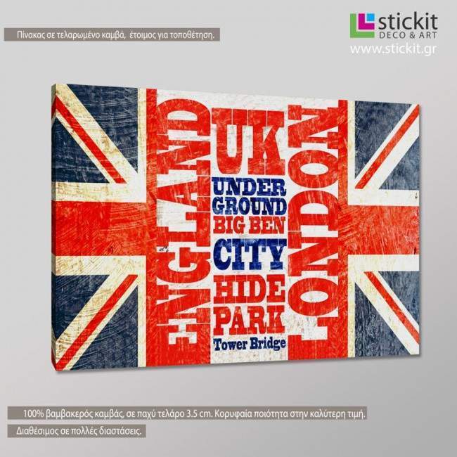 Canvas print English flag, side