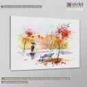 Canvas print Autumn in the city, side