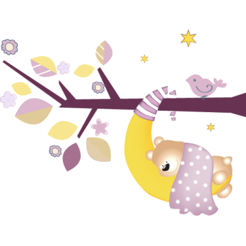 Kids wall stickers Bear Sleeping girly 2