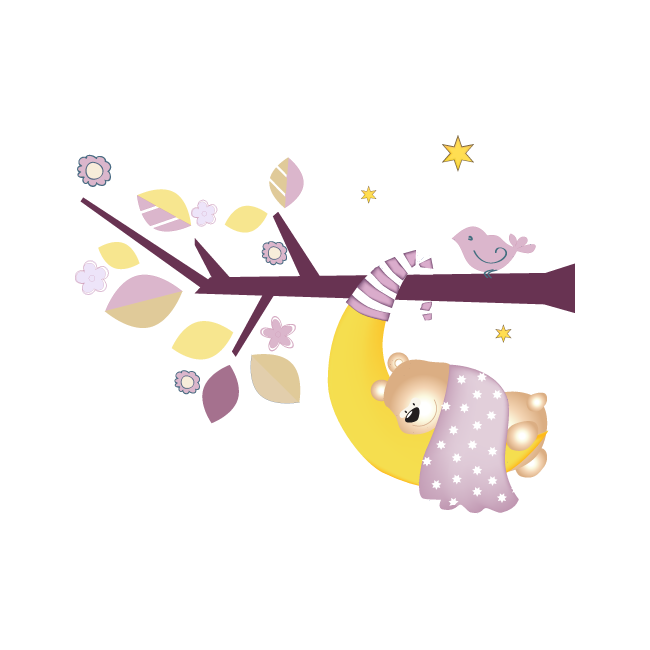 Kids wall stickers Bear Sleeping girly