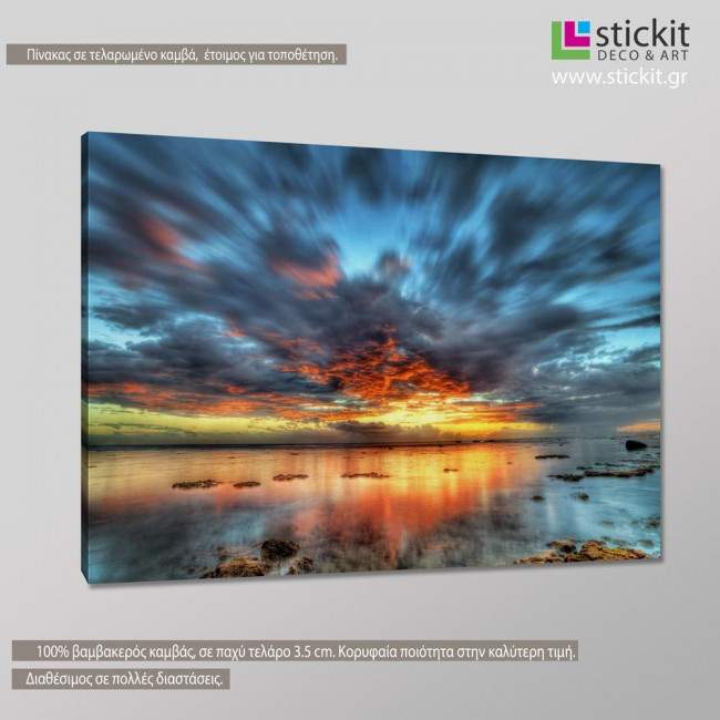 Canvas print Lagoon twilight, side