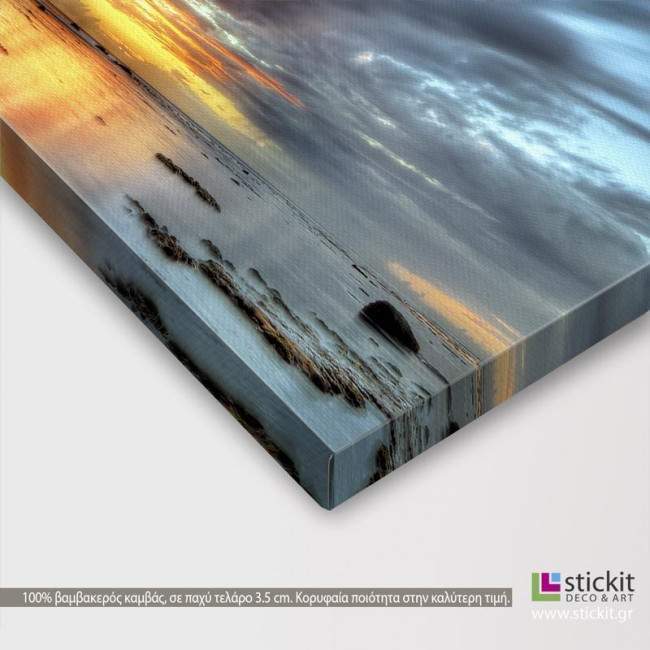 Canvas print Lagoon twilight, panoramic, detail