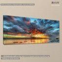 Canvas print Lagoon twilight, panoramic, side