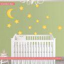 Kids wall Yellow stars and moon