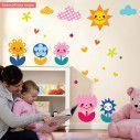 Kids wall stickers Smiling flowers