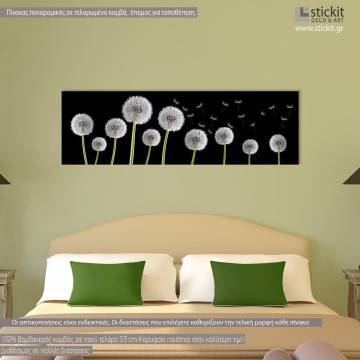 Canvas print Dandelions black & white panoramic Framed canvas View 1 2