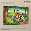 Kids canvas print  Animals at forest