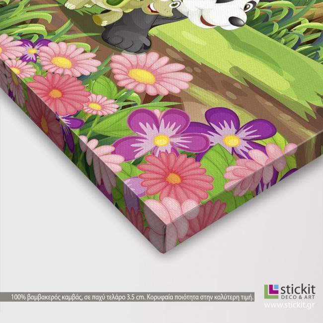 Kids canvas print  Animals at forest