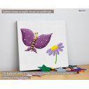 Kids canvas print Painted  butterfly (mauve)