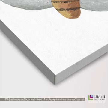 Πίνακας παιδικός σε καμβά Ζωγραφισμένη πεταλούδα (pink) 2