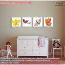 Kids canvas print Drawn butterflies, set