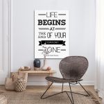 Canvas print Life begins at the end of your comfort zone Framed canvas View 3