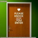 Wall stickers phrases. Please knock before you enter