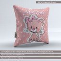 Cute pink kitten, 100 % βαμβακερό διακοσμητικό μαξιλάρι με το όνομα που θέλετε