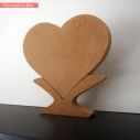 Wooden decorative heart with base