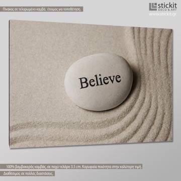 Πίνακας σε καμβά Inspirational stones, Believe 2