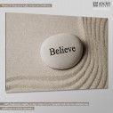 Canvas print Inspirational stones, Believe, side