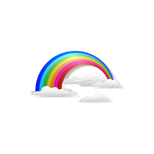 Kids wall stickersrainbow and clouds 