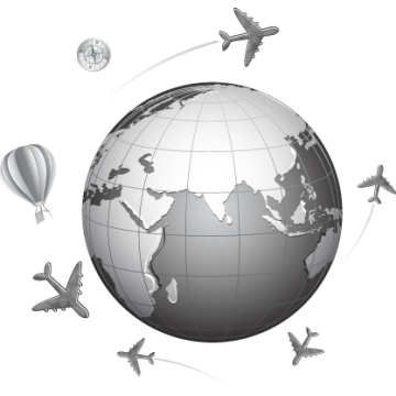 Αυτοκόλλητο τοίχου Η γη, αεροπλάνα, αερόστατα, πυξίδα, Ταξίδι στον κόσμο 2  2