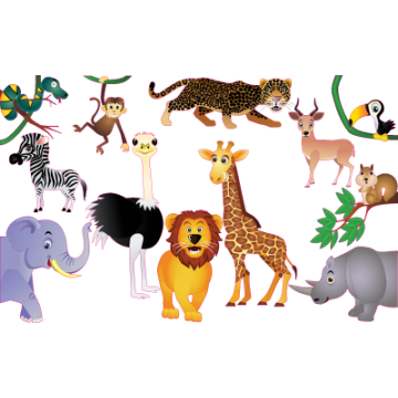 Kids wall stickers Collection of jungle animals 2