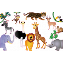 Kids wall stickers Collection of jungle animals