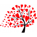 Wall stickers tree, leaves, hearts. Love tree