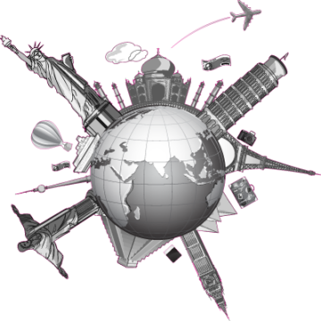 Αυτοκόλλητο τοίχου Τα σημαντικότερα μνημεία στη γη, Ταξίδι στον κόσμο 2