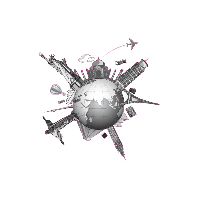 Ταξιδι στον κόσμο, αυτοκόλλητο τοίχου, κοντινό