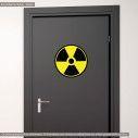 Αυτοκόλλητο τοίχου πόρτας. Πινακίδα Ραδιενεργό, radio active