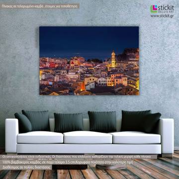 Canvas print Night panorama, Corfu