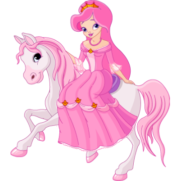 Kids wall stickers Princess at her horse 2