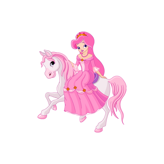 Kids wall stickers Princess at her horse
