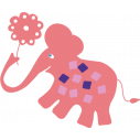  Ροζ ελέφαντας, αυτοκόλλητο τοίχου