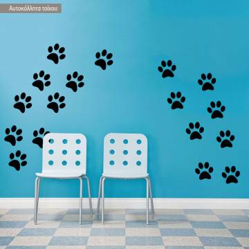 Kids wall stickers Dogs footsteps