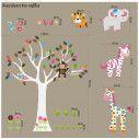 Kids wall stickers Cute pink Africa (white)