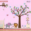 Kids wall stickers Cute Africa girly,  jungle animals