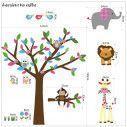 Kids wall stickers Cute Africa girly,  jungle animals