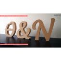 Wooden freestanding letters Motion font