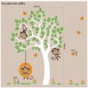 Αυτοκόλλητο τοίχου, μαϊμουδάκια και δέντρο, Monkeys Joy white, όμορφη παράσταση