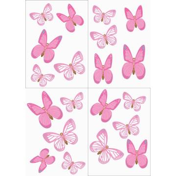 Kids wall stickers butterflies pink 2